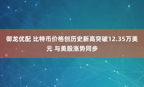 御龙优配 比特币价格创历史新高突破12.35万美元 与美股涨势同步